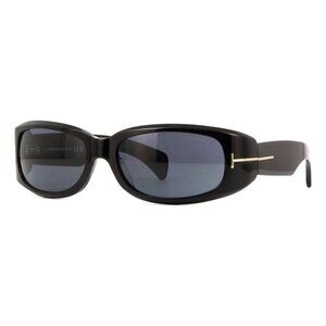 New TOM FORD Black Wraparound FT1064/S 01A Sunglasses Women